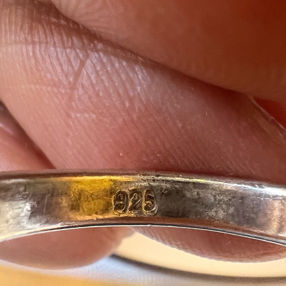Sterling Silver 925 and Amber Ring Size 5.5 - Picture 3 of 7